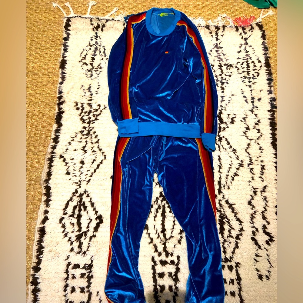 Women's Velvet Blue Aviator Nation Jump Suit